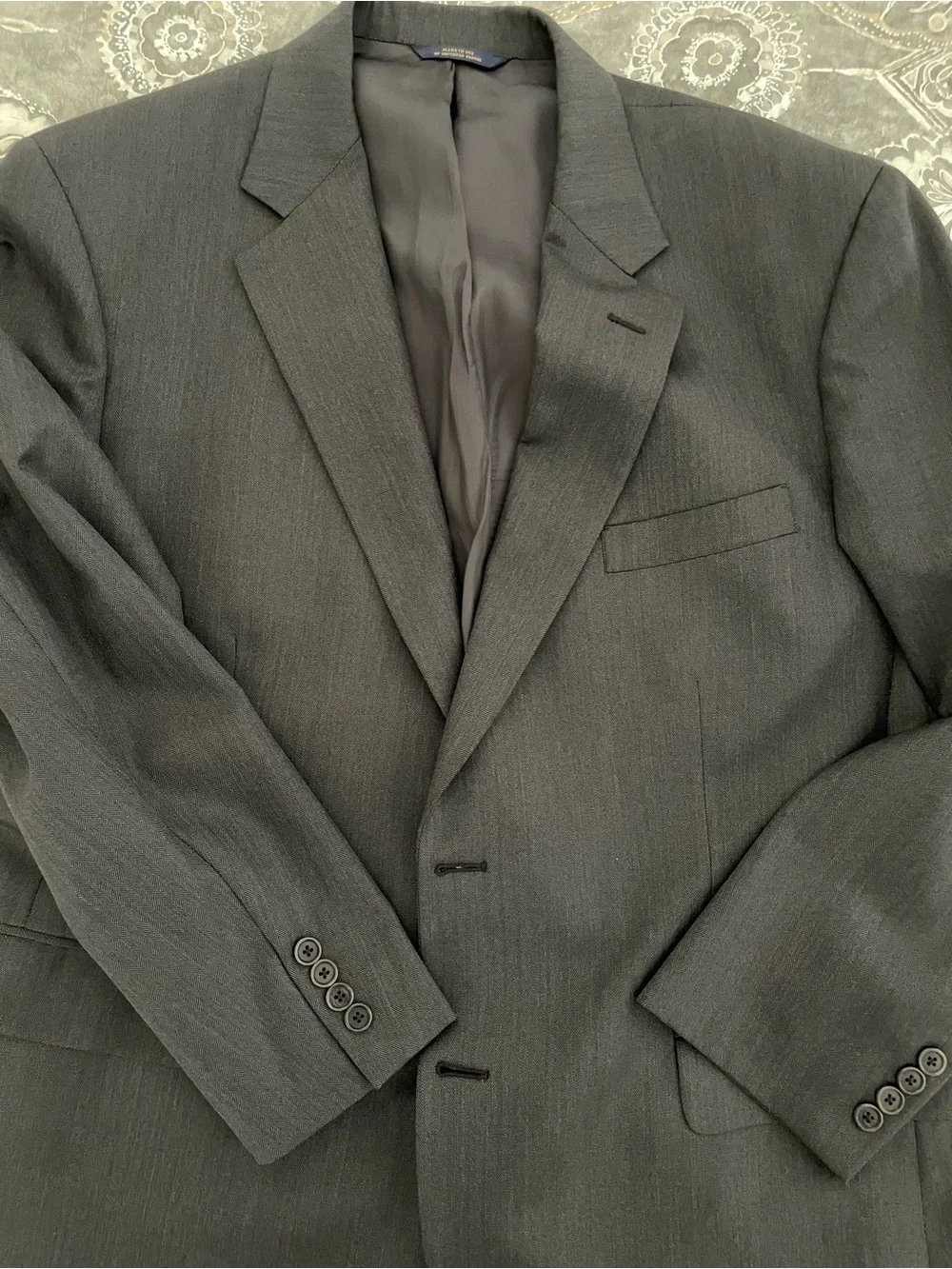 Brooks Brothers 1818 Madison Dark Gray Two-Button Men's Suit Jacket and Pants